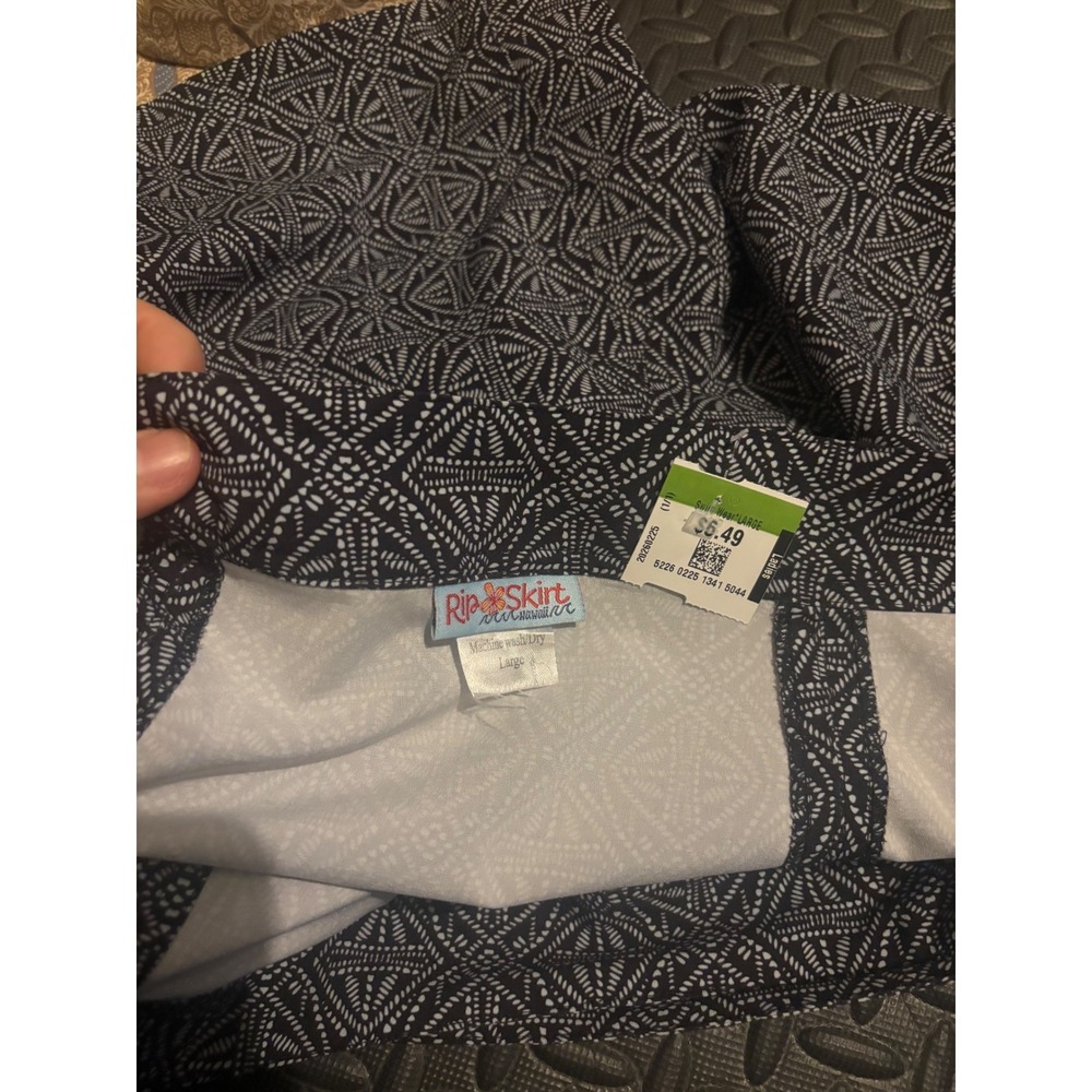 RipSkirt Hawaii Navy White Geometric Diamond Wrap Skirt Large Adjustable Beach - Picture 3 of 3